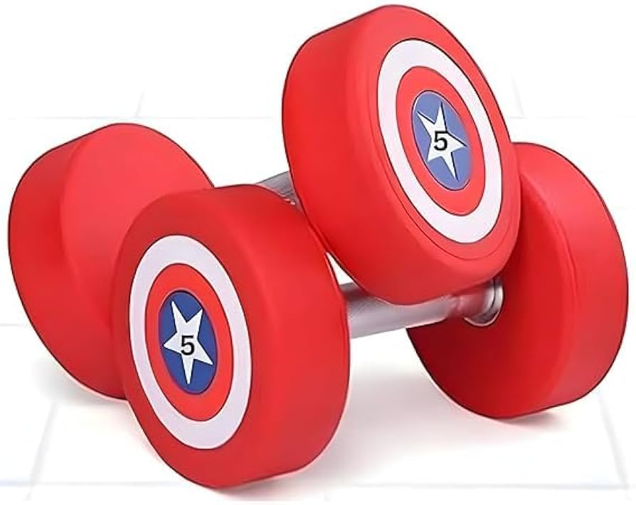 Captain America Rubber Dumbbells