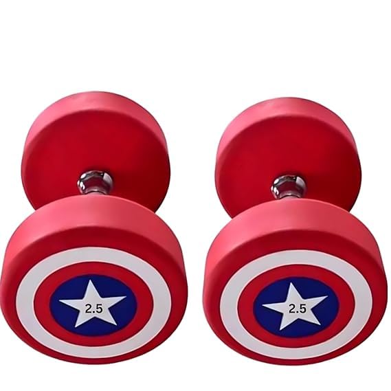 Captain America Rubber Dumbbells