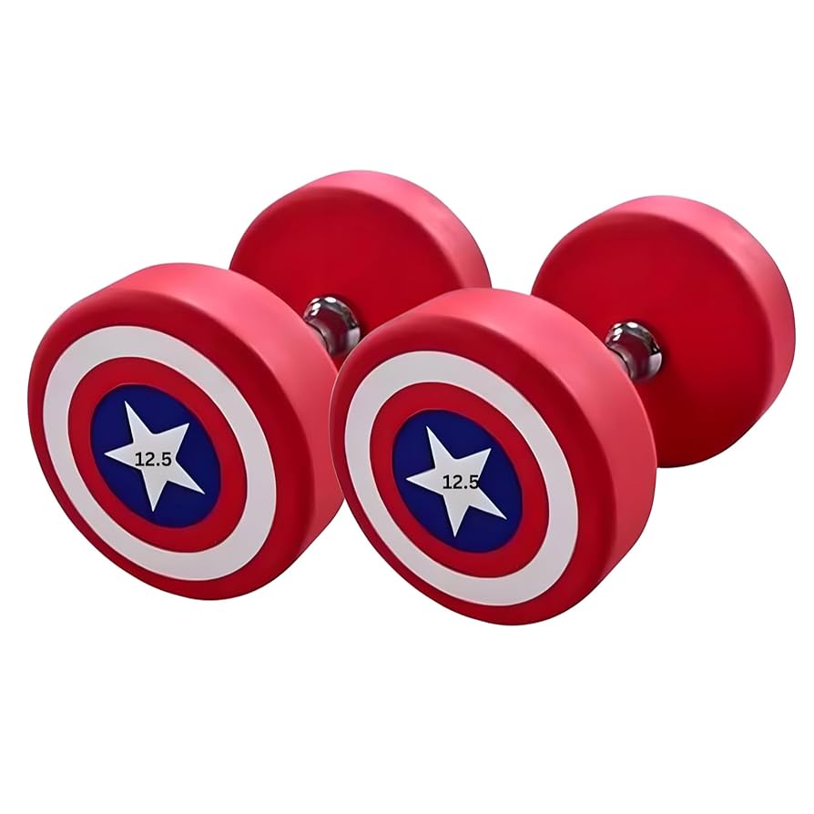 Captain America Rubber Dumbbells