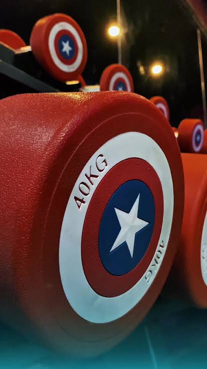 Captain America Rubber Dumbbells