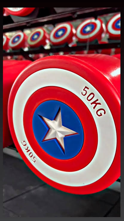 Captain America Rubber Dumbbells