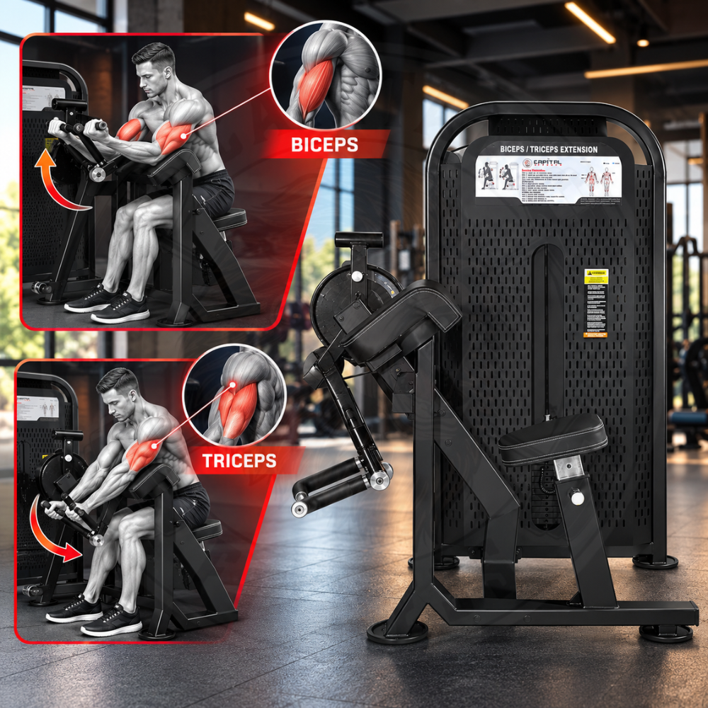 Bicep Tricep Extension Machine Dual Station Astra series