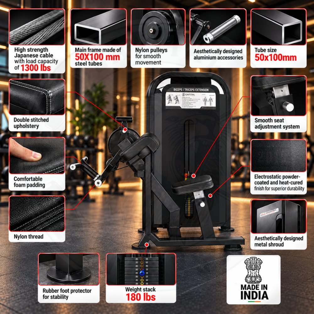 Bicep Curl And Tricep Extension Dual Station Astra series