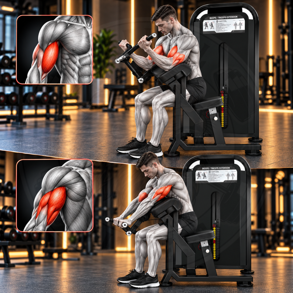 Bicep Curl And Tricep Extension Dual Station Astra series