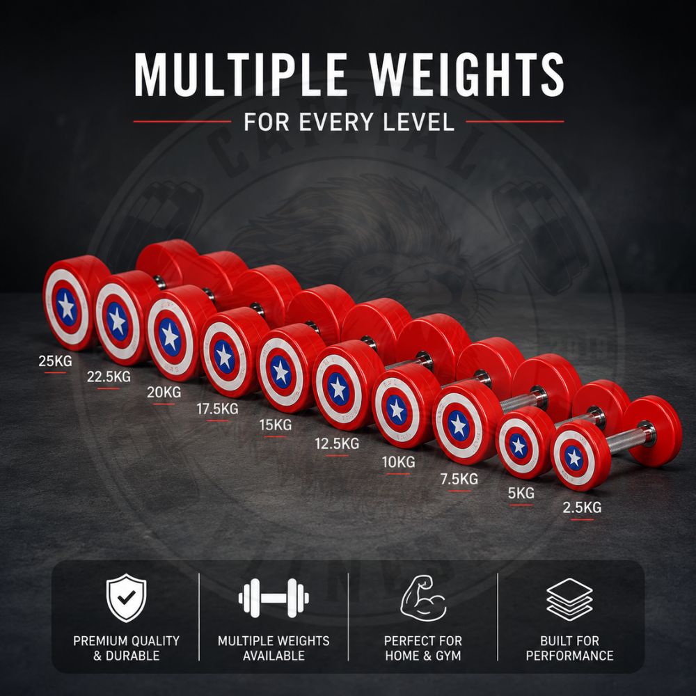 Captain America Rubber Dumbbell