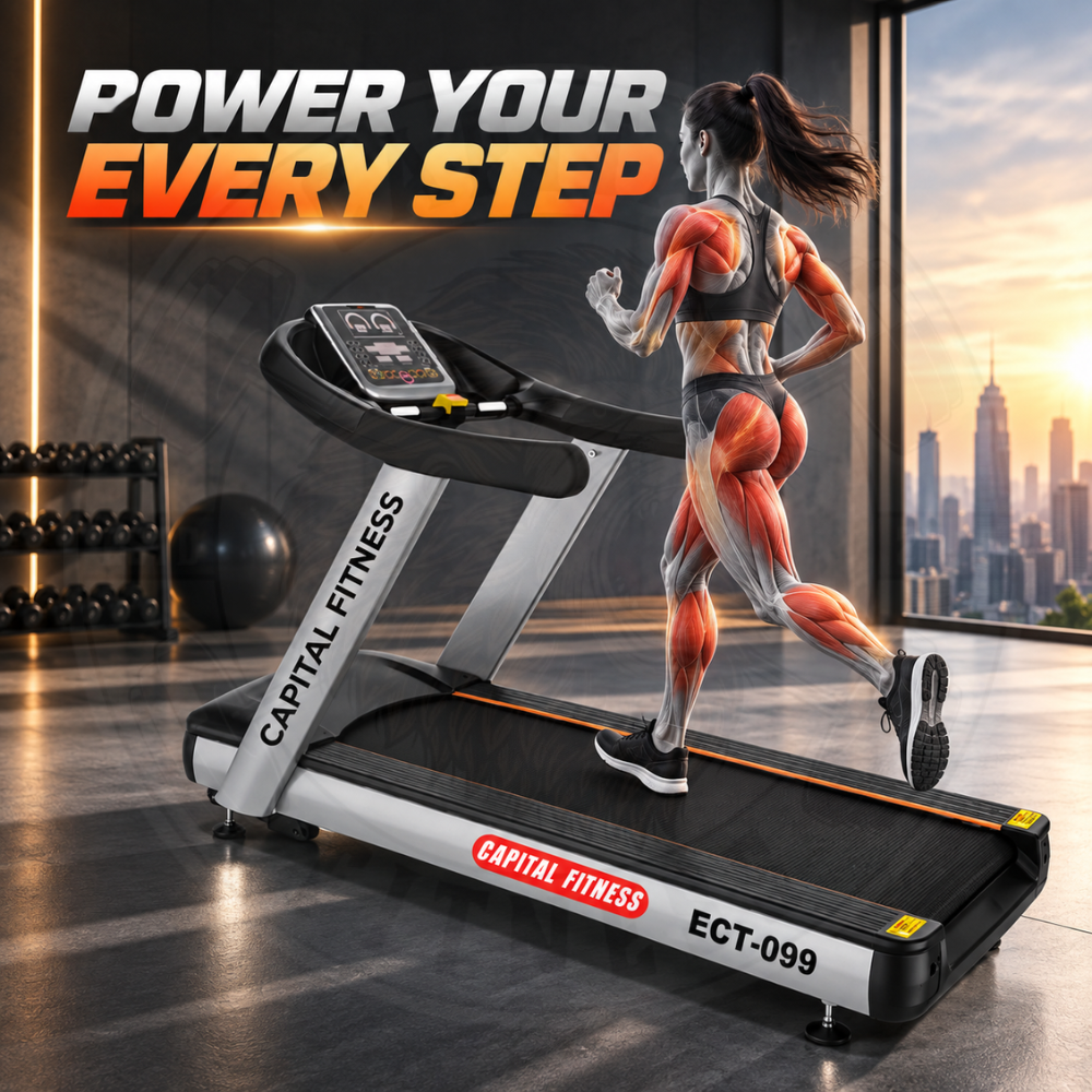 ECT-099 Commercial Treadmill – 4HP Motor, 8HP Peak | Capital Fitness