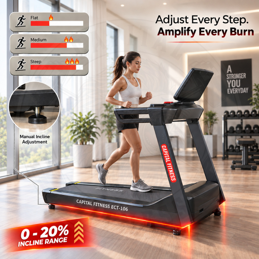 Commercial Treadmill ECT-106 - Motor 4HP (8HP Peak)