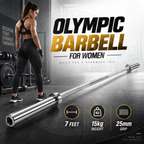 Olympic Barbell 7 Feet 15kg Weight 25mm Grip for Women