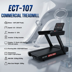 ECT 107 4HP 8HP Peak Commercial Treadmill