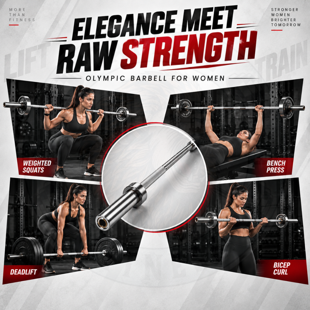 Olympic Barbell 7 Feet 15kg Weight 25mm Grip for Women