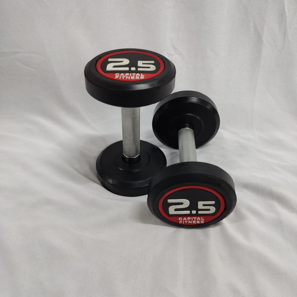 Round PU Rubber Dumbbells
