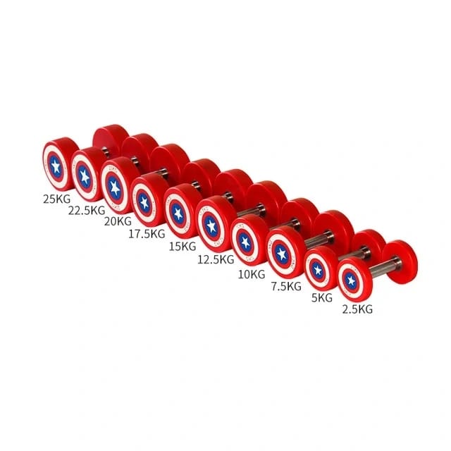 Captain America Rubber Dumbbells