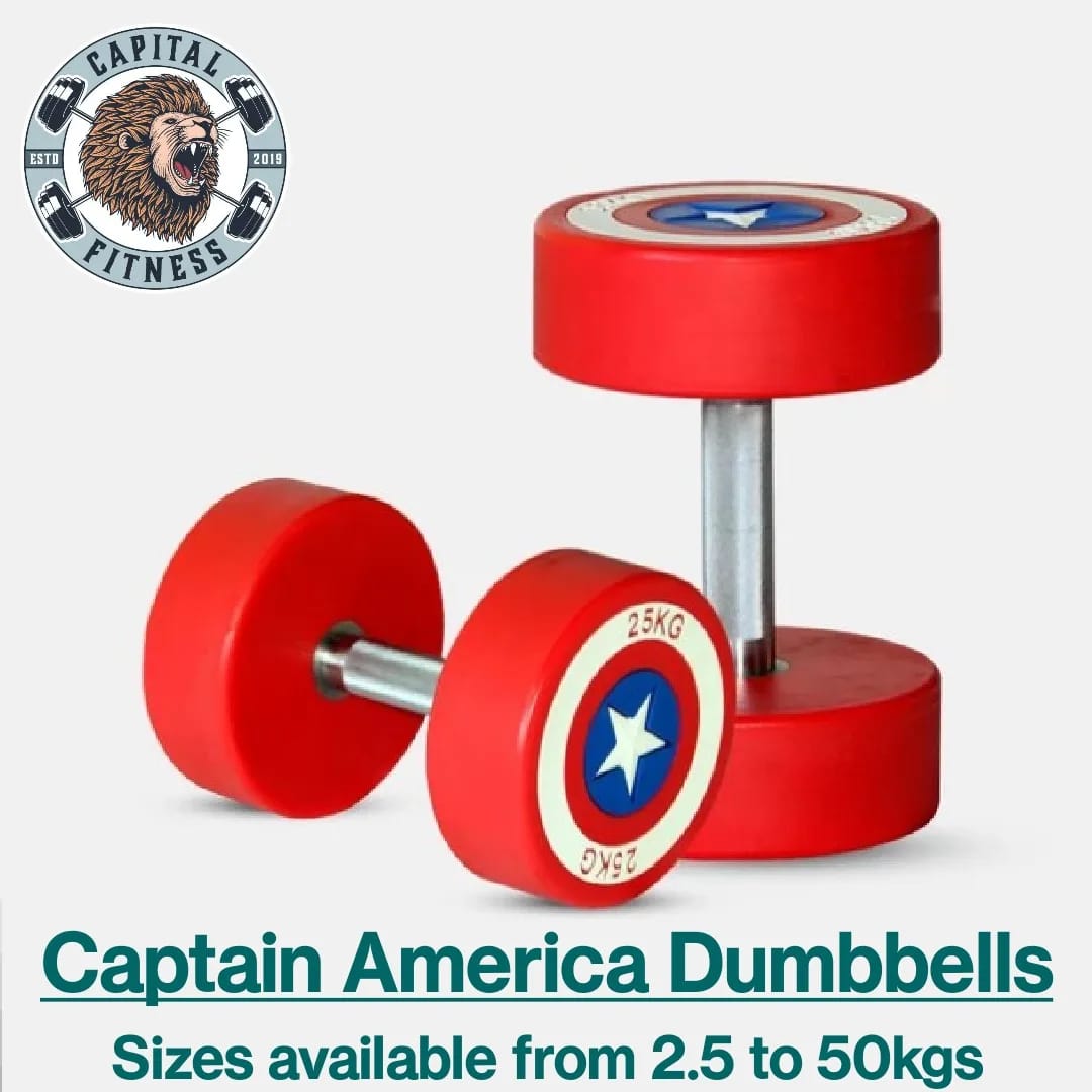 Captain America Rubber Dumbbells