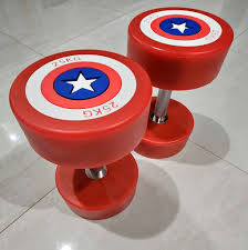 Captain America Rubber Dumbbells