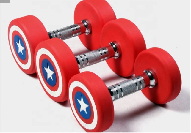 Captain America Dumbbells 12.5kg pair