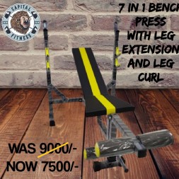 7 in 1 bench press elite with leg extension & leg curl